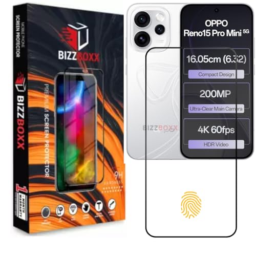 Image of Tempered Glass Screen Protector Guard For Oppo Reno15Pro mini 5G - HD Clarity, Ultrasonic Fingerprint Working Screen Guard (Reno 15Pro Mini - 6.32 inch) With Installation Kit - Pack of 1