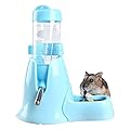 Norhogo Hamsters Water Bottle Automatic Feeder with Stand 80ml ater and Food Dispenser for Small Animals, Guinea Pig, Rat, Rabbit, Dwarf, Gerbil, Chinchilla (Blue)
