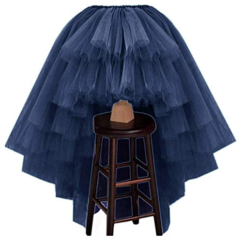 WDPL Women's Puffy Wedding High Low Layered Tulle Asymmetrical Night Out Skirt