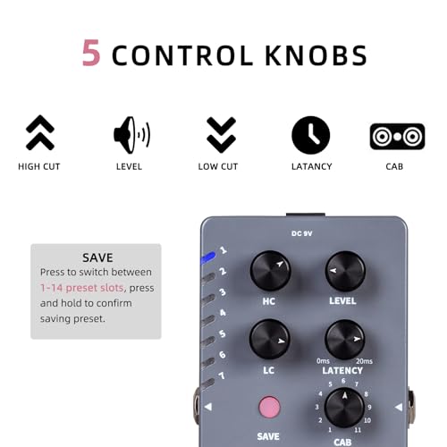 Image of MOOER CAB X2 Dual Footswitch Cab Sim IR Loading Stereo Cabinet Simulation Pedal with 14 Presets Slots Supporting Software Editing
