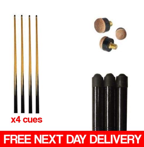 E-Service 4 x NEW 57" POOL CUES ***FREE TIPS***