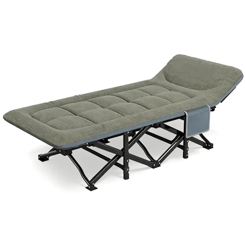 Lettino da Campeggio Pieghevole con Materasso, Letto a Scomparsa Portatili for Adulti, Soluzione for Dormire Confortevole, Struttura di Rinforzo Triangolare, for Uso Interno