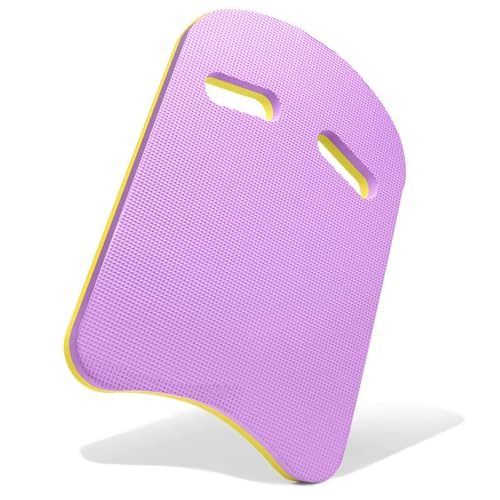 Schwimmbrett für Kinder und Erwachsene – Schwimmbrett aus EVA-Schaum mit sicheren Handlöchern, ideal für Schwimmübungen und Wassertraining (lila, U-förmig)