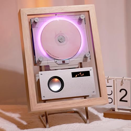 Lettore CD con Bluetooth, USB, FM e Aux - Montabile a Parete Desktop Music Frame per la casa e l'ufficio Decor