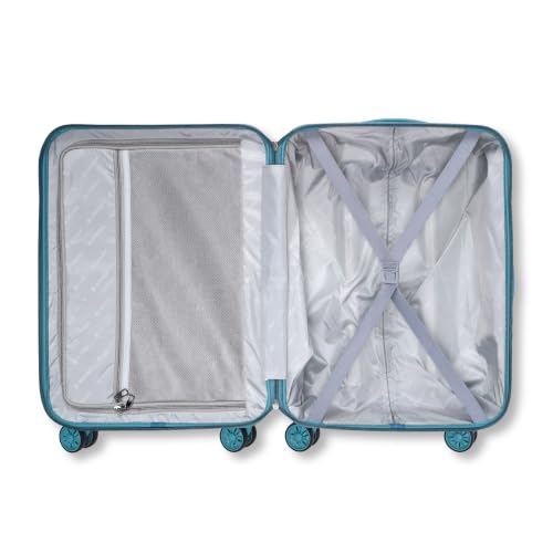 Image of NOVEX Unicorn Kids Trolley Bags For Girls With 4 - Wheels | Polycarbonate Spinner Bag, Turquoise Blue | Unique Luggage /Suitcase For Cute Girl Kid - 22 Inch | Water Resistant, 58 Cm