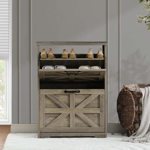 Puntogen Grey Narrow Shoe Cabinet