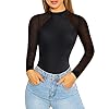 Irisnaya-Shapewear-Bodysuit-Women-Long-Sleeve-Classy-Top-Basic-T-Shirt-Leotard-Waist-Trainer-Body-Shaper-Turtleneck-Bodycon Irisnaya Shapewear Bodysuit Women Long Sleeve Classy Top Basic T-Shirt Leotard Waist Trainer Body Shaper Turtleneck Bodycon (Large, Black)