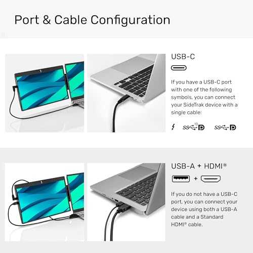 Image of SideTrak Swivel 14 inch Attachable Portable Monitor Extender, FHD TFT Laptop Dual Screen with Kickstand + Unique Swivel Hinge, Compatible with Mac, PC, Chrome, Powered by USB / Mini HDMI Port - 10 Pack
