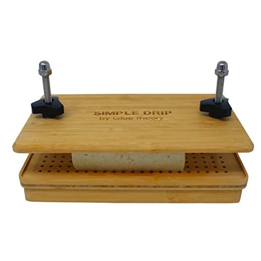 Bamboo Simple Drip Tofu Press – Includes a Built in Tofu Strainer and Attachable Drip Tray. Easily Remove Water from Tofu Block.