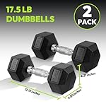 Hex Dumbbell Set, 2.5-65 lb Rubber Encased Exercise & Fitness Dumbbells, Weights Dumbbells Set of 2, Hand Weight for Strength Training - Image 2