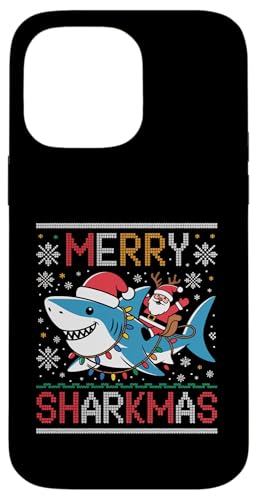 Merry Sharkmas AO[Z[^[ T^ CfBO V[N Cgt X}zP[X iPhone 14 Pro Max p