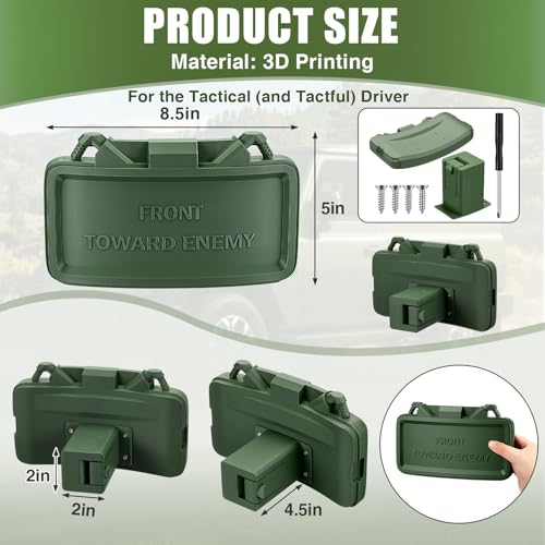 Timtin Claymore Mine Tow Claymore Hitch Cover for 2 Inch Receivers 3D Print Funny Front Toward Enemy Trailer Hitch Cover Direct Slide-in Install, No Tools or Hardware Required for Trucks, Suvs