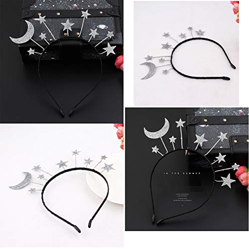 Bnikion Bride Glitter Moon Star Headband With Veil For Wedding #TOP5