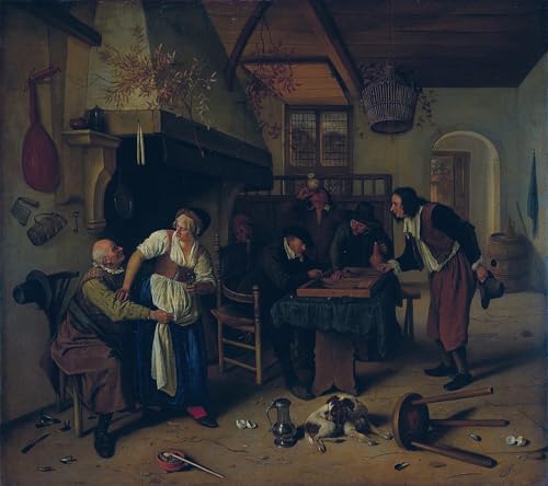 Cuadro en lienzo Jan Havickszoon Steen para transformar la pared de tu dormitorio con arte clásico