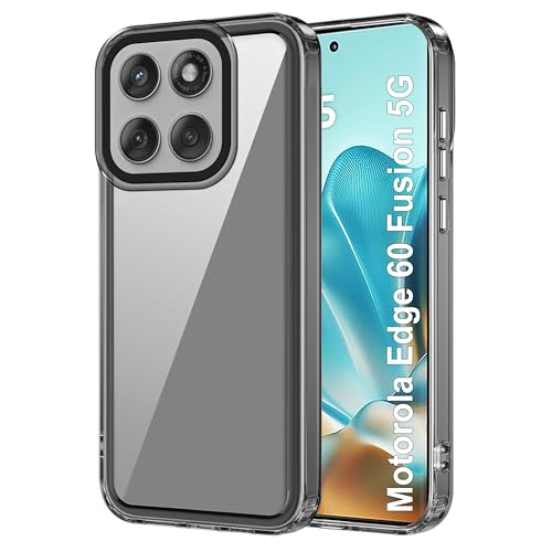 Image of amazon basics Back Case Cover for Motorola Edge 60 Fusion 5G | Compatible for Motorola Edge 60 Fusion 5G Back Cover | Case Cover with Camera Protection | (TPU + PC | Translucent Black)