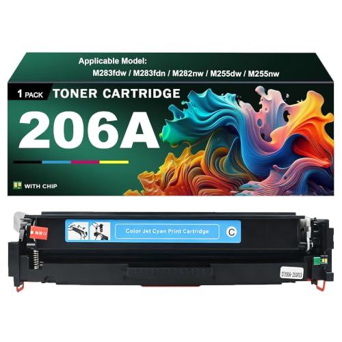 Cartouche toner 206A cyan avec puce pour HP Color LaserJet Pro M283fdw