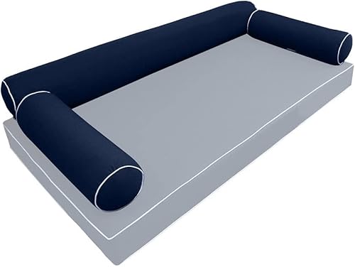 *Solo funda* Funda de almohada estilo 6 individual XL de 78 x 8 pulgadas con ribete de contraste AD101