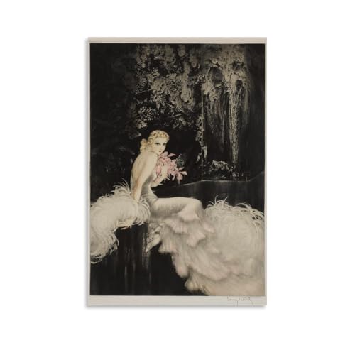 Toile Louis Icart motif orchidée 50 x 75 cm haute définition