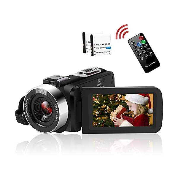 Camcorder Videokamera Full HD 2,7 K 1080P 42 MP Digitaler Camcorder 18 x Digitaler Zoom, IR-Nachtsicht, 3,0 Zoll IPS…