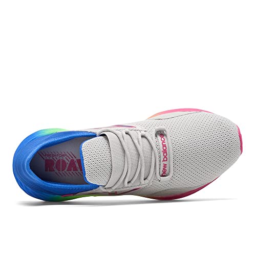 New Balance Tênis de corrida infantil Fresh Foam Roav V1 com cadarço, Alumínio claro/cobalto, 2 Litt