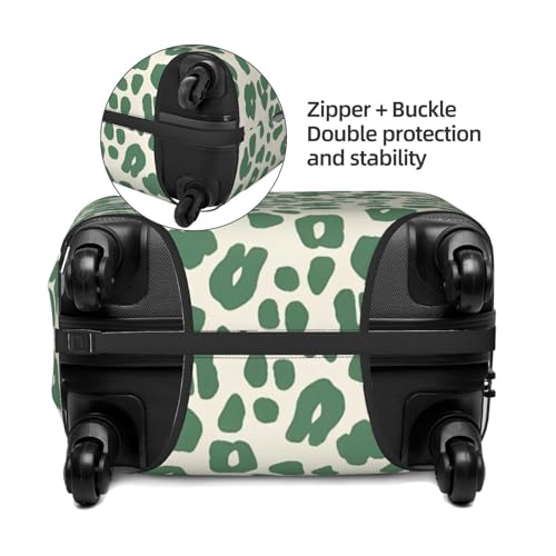 Variegated Green Print Travel Luggage Cover Elastic Baggage Protector Fits 18-21 Inch Luggage Suitcase Covers4