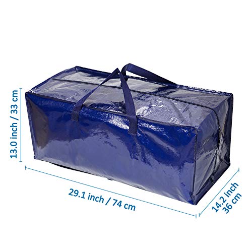 Veno Heavy Duty Extra Large Moving Bags W/ Backpack Straps Strong Handles & Zippers, Storage Totes For Space Saving, Fold Flat, Alternative To Moving Box, Made Of Recycled Material (Blue - Set Of 10) #TOP5