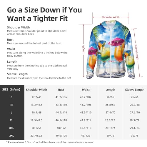 UPF 50+ Sun Protection Hoodie Long Sleeve Tropical beach drink Sun Shirt Rash Guard Fishing Shirts for Men2