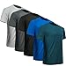 Produktbild MLYENX Herren Workout-Shirts, athletische Kleidung, Feuchtigkeitstransport, schnell trocknend, Sport-Shirts, Gym T-Shirts, 5 Stück schwarz, dunkelgrau, hellgrau, dunkelgrün, blau, X-Groß