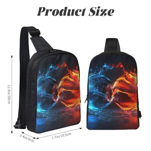 Ice And Fire Balls Printed Chest Bag Dual Pocket Diagonally Chest Messenger Bag3