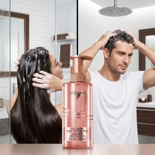 Image of L'Oreal Paris Elseve Full Resist Scalp Purifying Shampoo 440ml | Deep Cleansing Shampoo for Oily Scalp & Hair | Removes Excess Oil, Dirt & Build-Up | Refreshing Daily Hair Care