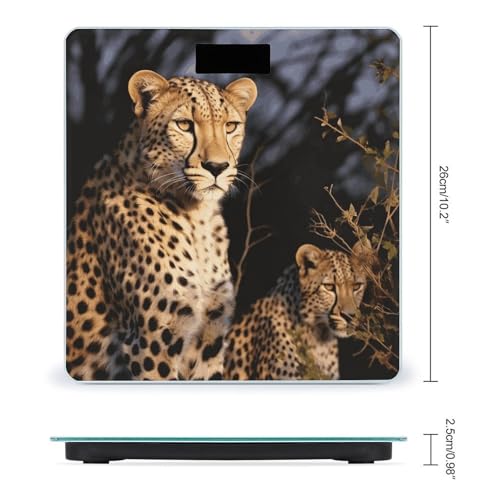Báscula digital de vidrio templado con diseño leopardo miniatura 2