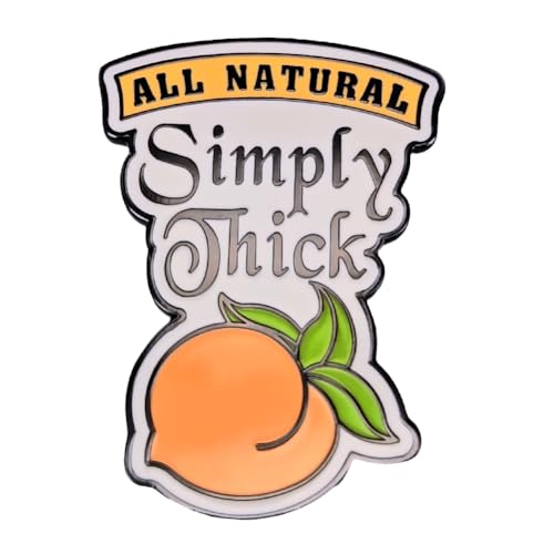 Image of Enamel Pin,All Natural Simply Thick Peach Lapel Pin,Humorous Body - Positivity And Self - Acceptance Badge,Gift For Co-Workers Teens Friends,DIY Decor,Jacket Canvas Bag Backpack Accessory