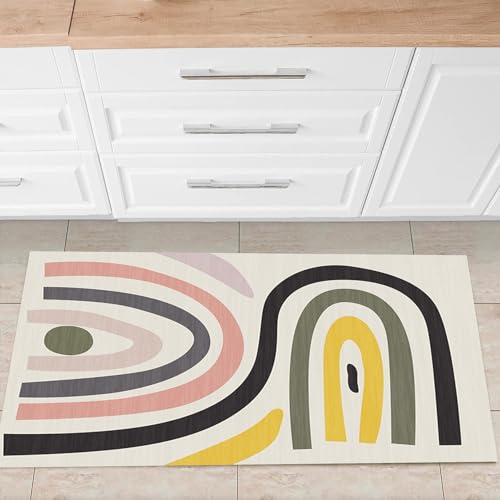 Alfombras cocina antideslizante pasillo vinílica lavable 80x100cm moderna interior B 3