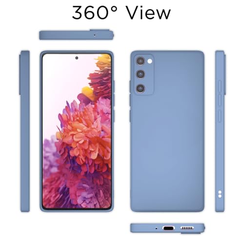 Image of Outlouders Back Cover for Samsung Galaxy S20 FE 5G | Camera Protection | Durable Soft Matte Silicone Bumper Case (Aqua Blue)
