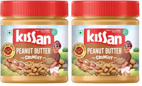 Image of Kissan Crunchy Peanut Butter | High Protein | With Perfectly Roasted Peanuts | Naturally Gluten Free|| 350 g (Pack of 2)