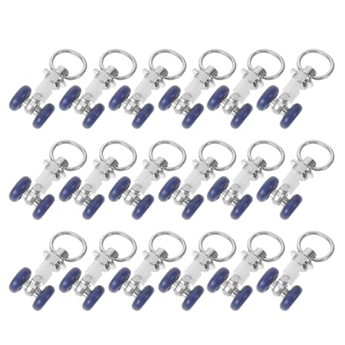 Ipetboom 16 Piezas Poleas y Ganchos para Riel de Cortina Ruedas Silenciosas de Acero Inoxidable para Rieles de Techo Soportes Resistentes para Cortinas Pesadas Baño Ventana y Ducha