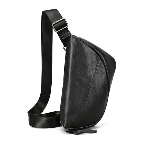 Sac à bandoulière en cuir véritable idéal pour randonnée et voyage homme