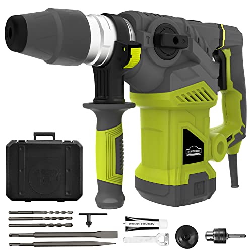 DEWINNER Schnurgebundener, robuster Bohrhammer mit Vibrationssteuerung und Sicherheitskupplung, 1-1/4 Zoll SDS-Plus 13…