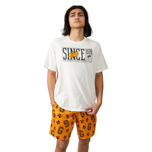 Bioworld Garfield University Since 1978 Men's 2-Pack T-Shirt & Lounge Shorts Sleep Set2