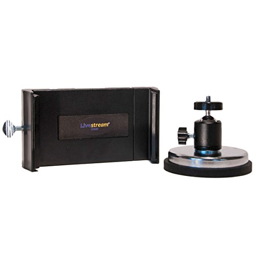 Livestream Gear - Incredibly Strong XXL Rubber Coated Magnetic Tablet/Phone Mount w/Ball Head for Phone, and Tablets. Great for Video, Pictures, Livestreaming, or WOD. (Tablet XXL Magnet)