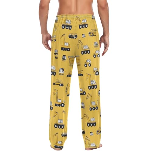 Cute Construction Machinery Truck Pajama Pants Excavator Car Men's Pajama Bottoms Lounge Sleepwear PJs Sleep Pants XL2