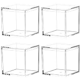 Dayaanee Small Acrylic Box, 1.77x1.77x1.77 Inch Clear Acrylic Box with Lid 4 Pack Mini Plastic Square Cube Containers Boxes Storage Box for Candy Pill and Tiny Jewelry