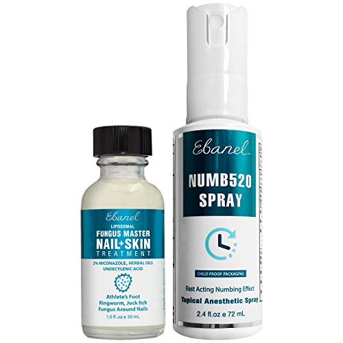 Ebanel Bundle of Fungus Treatment 1 Oz, and Lidocaine Numbing Spray