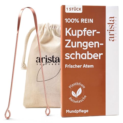 Arista Zungenreiniger aus Kupfer, Zungenschaber Kupfer, Mundgeruch Bekämpfen, Ayurvedischer Zungenschaber, Zungenreiniger Kupfer, Antimikrobielle Wirkung, Zungenkratzer, Zungenreiniger Ayurveda