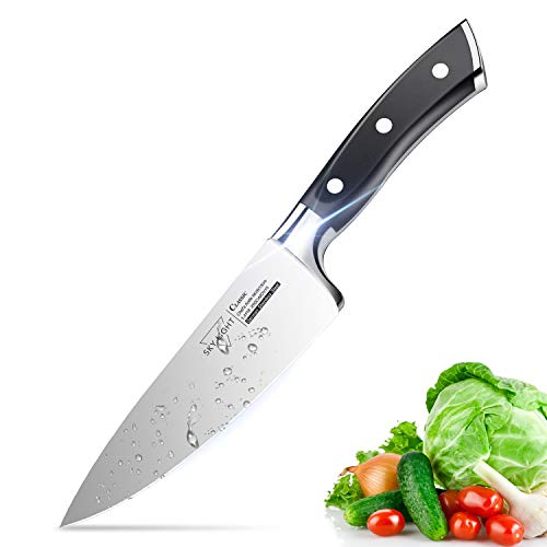 SKY LIGHT Chef Knife, 6 inch Pro Kitchen Knife Ultra Sharp Chef's Knife German High Carbon Stainless Steel Chef Cooking Knives with Ergonomic Handle
