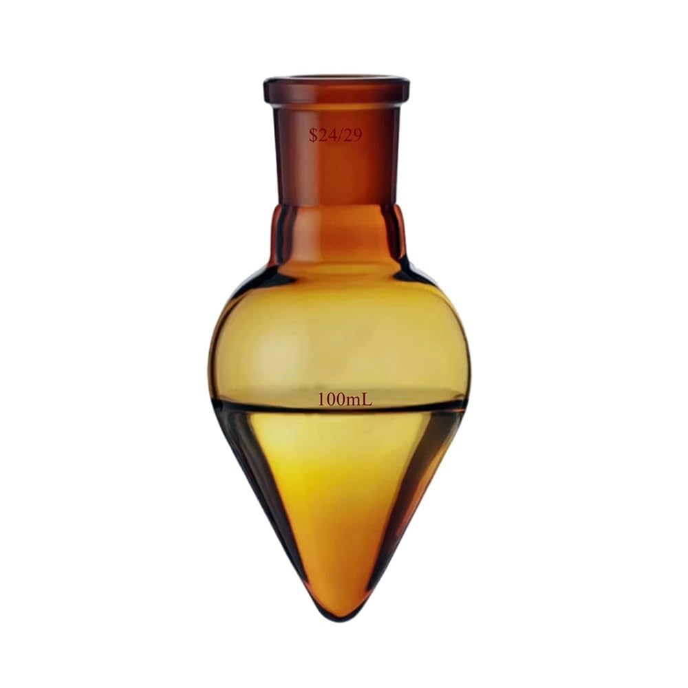 Sprzęt laboratoryjny i wyposażenie laboratoryjne 24/29 bursztyn forma szklana kolba brązowa butelka reakcyjna w kształcie gruszki towar laboratoryjny (100 ml)
