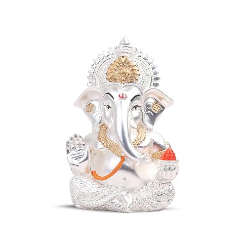 Figura Decorativa Ganesha Plata 3.7 pulgadas