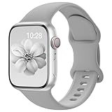 Pulseiras esportivas de silicone compatível com pulseiras de Apple Watch de 40 mm, 38 mm, 41 mm, 44 mm, 45 mm, 42 mm, 49 mm femininas e masculinas, pulseira de substituição esportiva macia e