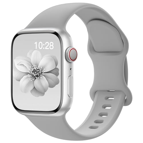 Image of Sport Silicone Band Compatible with Apple Watch Bands 40mm 38mm 41mm 44mm 45mm 42mm 49mm Women Men,Soft Wristband Waterproof Replacement Sport Strap for iWatch Bands Series 9 8 7 6 5 4 3 2 1 SE Ultra