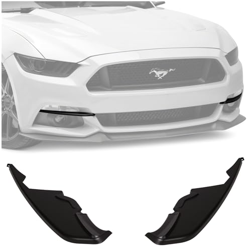 WildWell Front Bumper Vent Winglets for 2015-2017 Ford Mustang GT Ecoboost Accessories Fog Light Vent Canard Strip Trim Matte Black